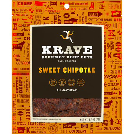 Krave Amplify Snacks Gourmet Sweet Chipotle Beef Cuts, PK8 _6000180-KV